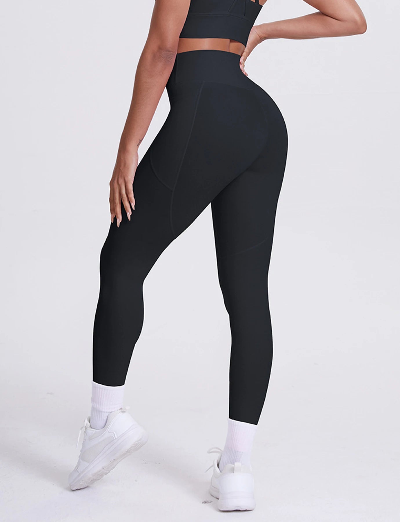 Yoga Pants Bare-Feeling Wide Waistband Non-Slip Design Double Pockets Running And Daily Wear Suitable Women's Fitness Trousers
