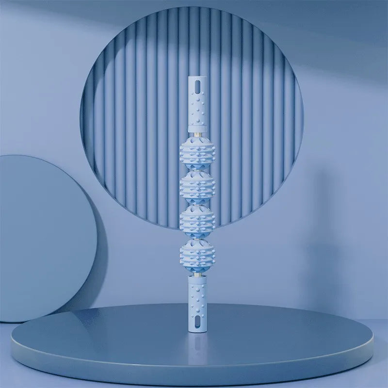 4 Ball Roller Muscles Massage Stick Relaxation Yoga Fitness Wolf Tooth Fascia For Calves Thighs Quadriceps Arms Forearms