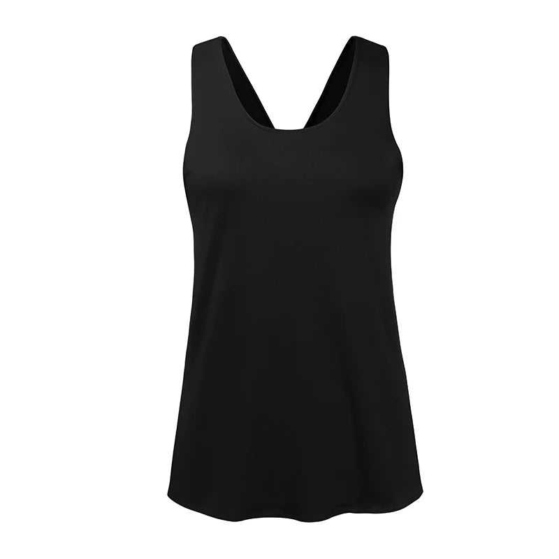 Yoga Shirt Women Gym Shirt Quick Dry Sports Shirts Cross Back Gym Top Women's Fitness Shirt Sleeveless Sports Top Yoga Vest