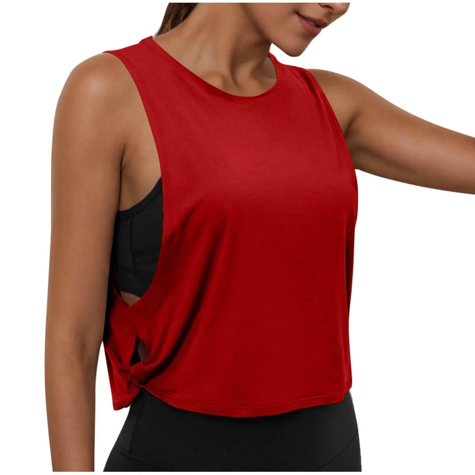 Women'S Fashion Round Neck Yoga Wear Sleeveless Athletic Vest Casual Top Ropa De Mujer Woman Clothes Top Mujer Summer Tops