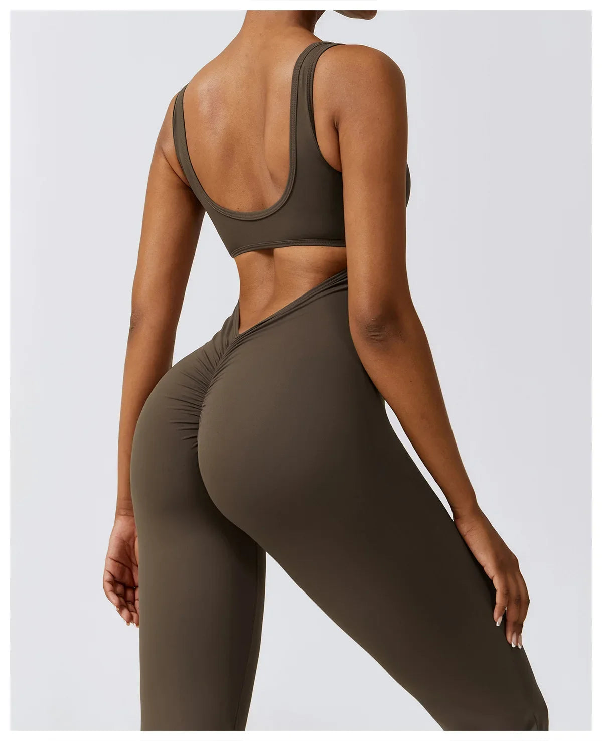 Women Gym Set Training Yoga Suit Sportswear Sports Jumpsuit Fitness Rompers Stretch Female High Waist  Seamless Flare Pants