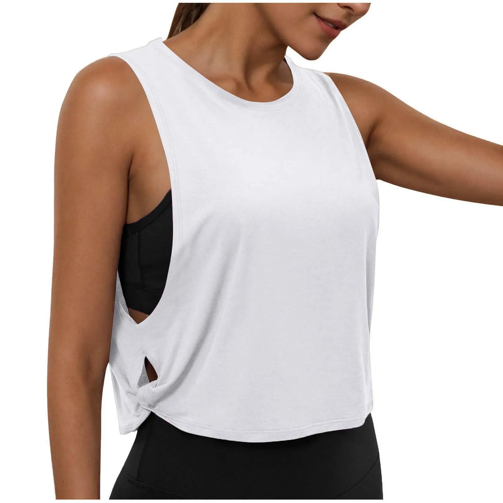 Women'S Fashion Round Neck Yoga Wear Sleeveless Athletic Vest Casual Top Ropa De Mujer Woman Clothes Top Mujer Summer Tops