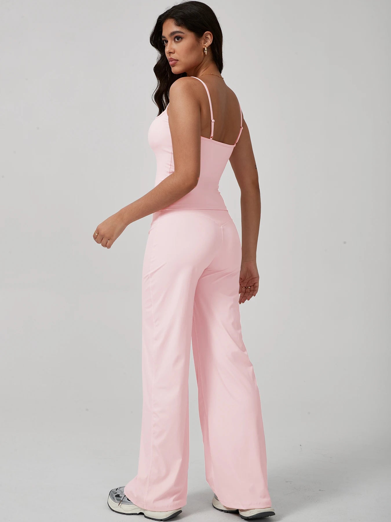 Sports Workout Sets for Women 2 Pieces, Tank Top+Workout Leggings Womens No Front Seam Straight Leggings 30'' High Waist Legging