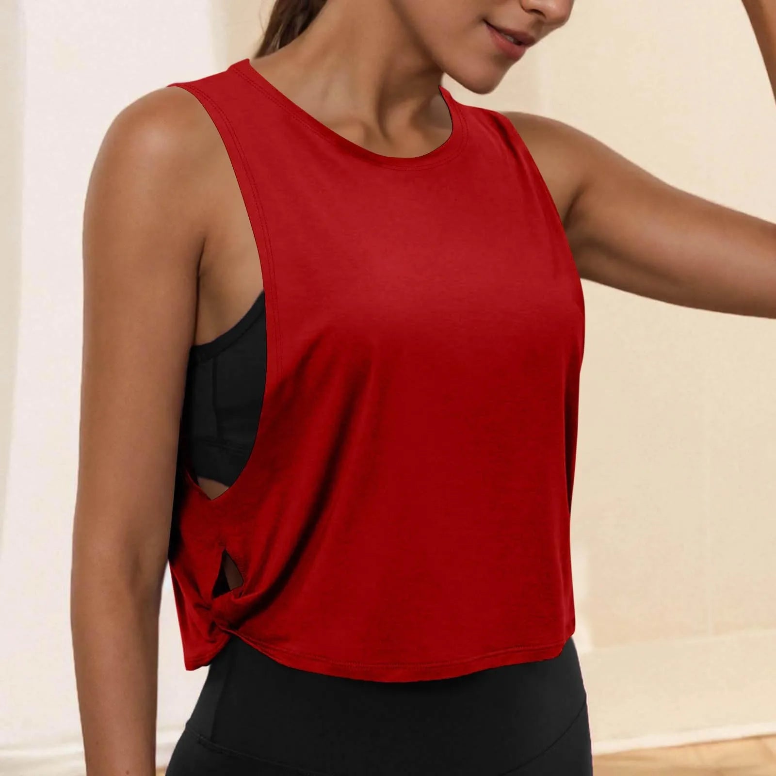 Women'S Fashion Round Neck Yoga Wear Sleeveless Athletic Vest Casual Top Ropa De Mujer Woman Clothes Top Mujer Summer Tops