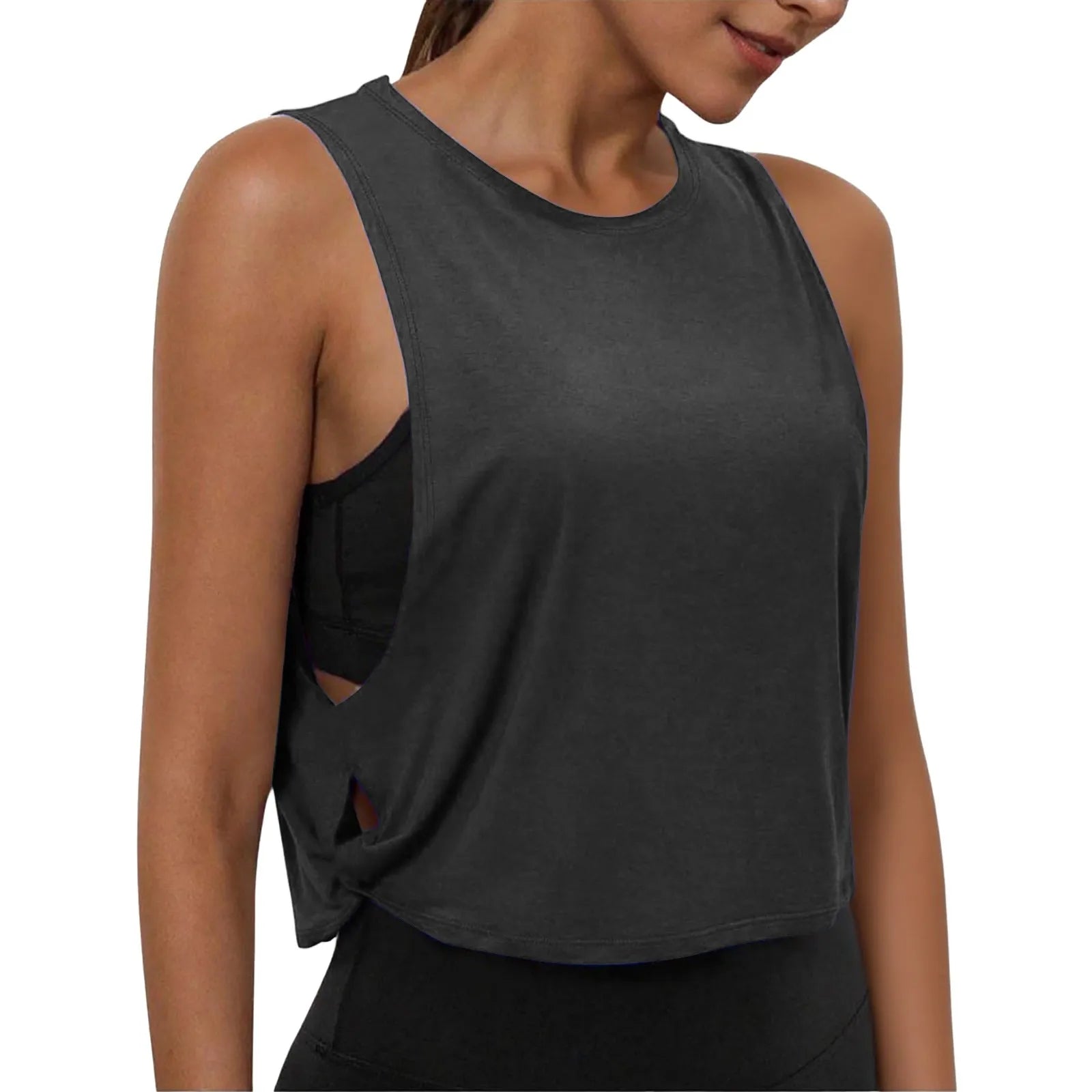 Women'S Fashion Round Neck Yoga Wear Sleeveless Athletic Vest Casual Top Ropa De Mujer Woman Clothes Top Mujer Summer Tops