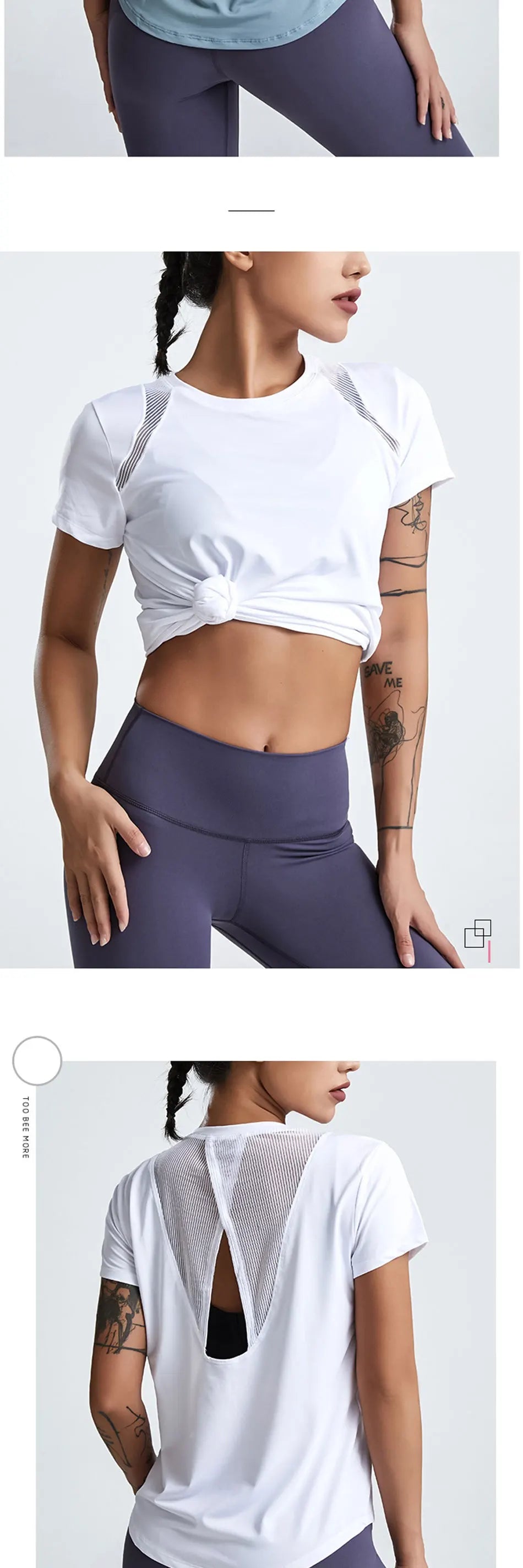 Loose Yoga Clothes Tops Short-Sleeved Running Quick-Drying Clothes T-Shirts Short Sports Hollow Fitness Clothes Women's Blouses