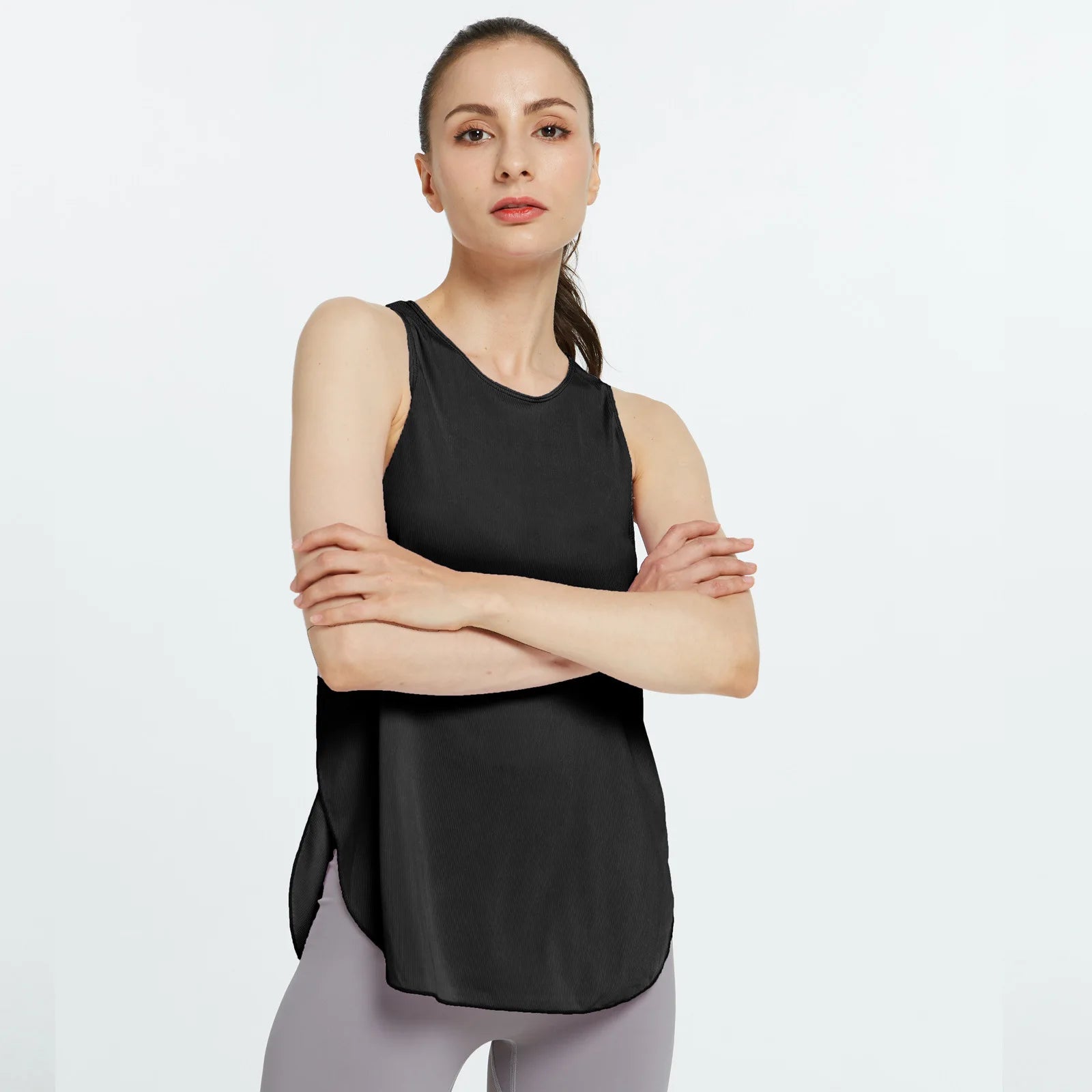 Women's Yoga Shirts Sleeveless Athletic Fitness Racerback Sports Vest Comfortable U-neck VestTraining Sport Tank Tops New