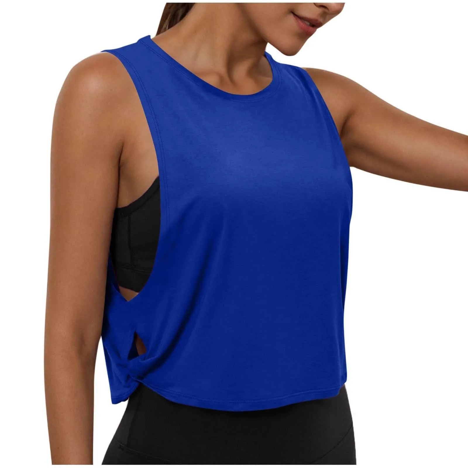 Women'S Fashion Round Neck Yoga Wear Sleeveless Athletic Vest Casual Top Ropa De Mujer Woman Clothes Top Mujer Summer Tops