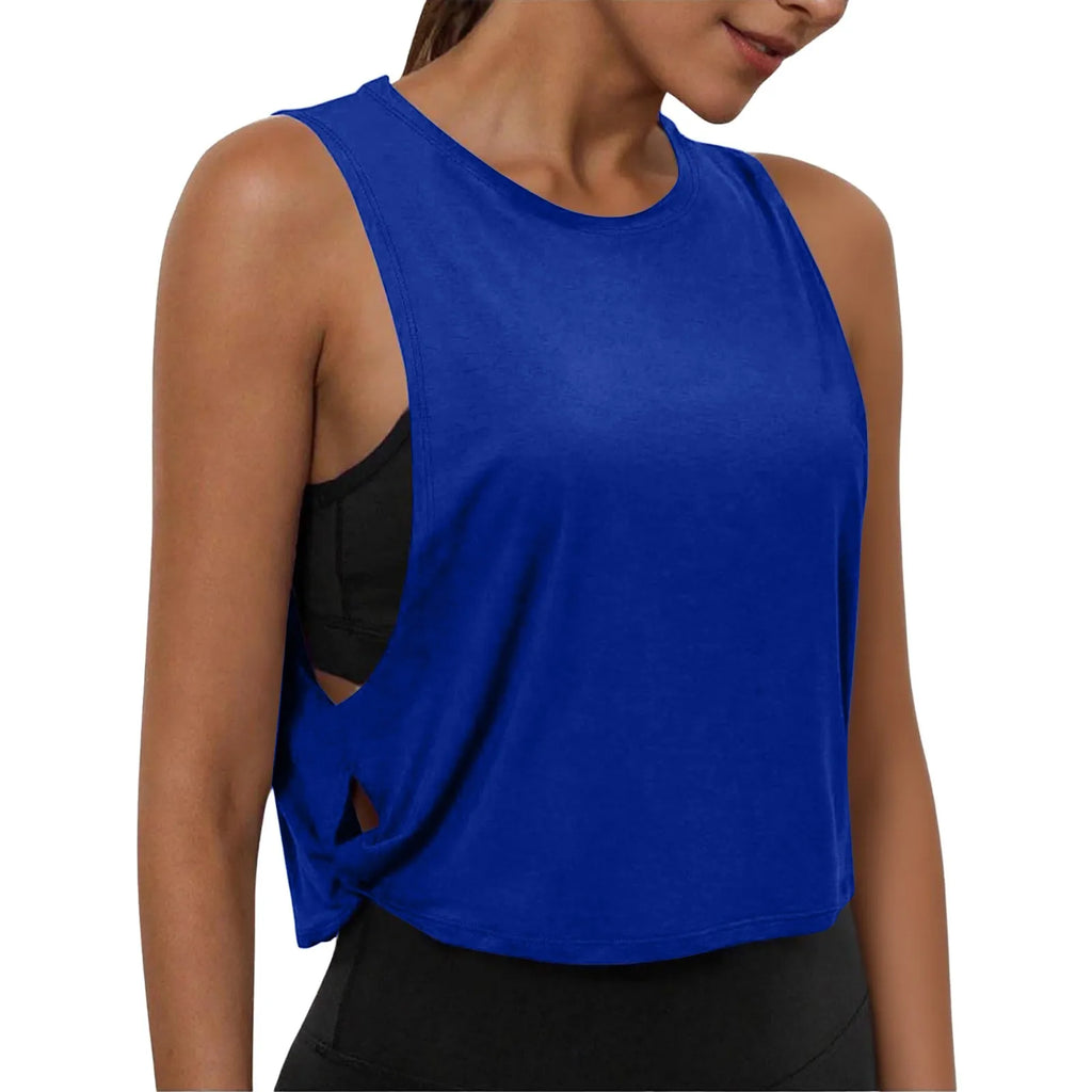 Women'S Fashion Round Neck Yoga Wear Sleeveless Athletic Vest Casual Top Ropa De Mujer Woman Clothes Top Mujer Summer Tops