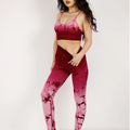 Women's fitness Yoga wear set Tie-dye Yoga wear set Women's tie-dye bra Fitness leggings Women's seamless high-waisted trousers
