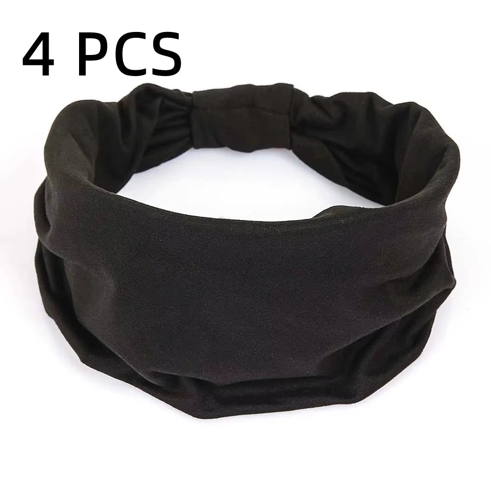 Wide Headbands For Women Non Slip Soft Elastic Hair Bands Yoga Running Sports Workout Gym Head Wraps Turbans Bandana