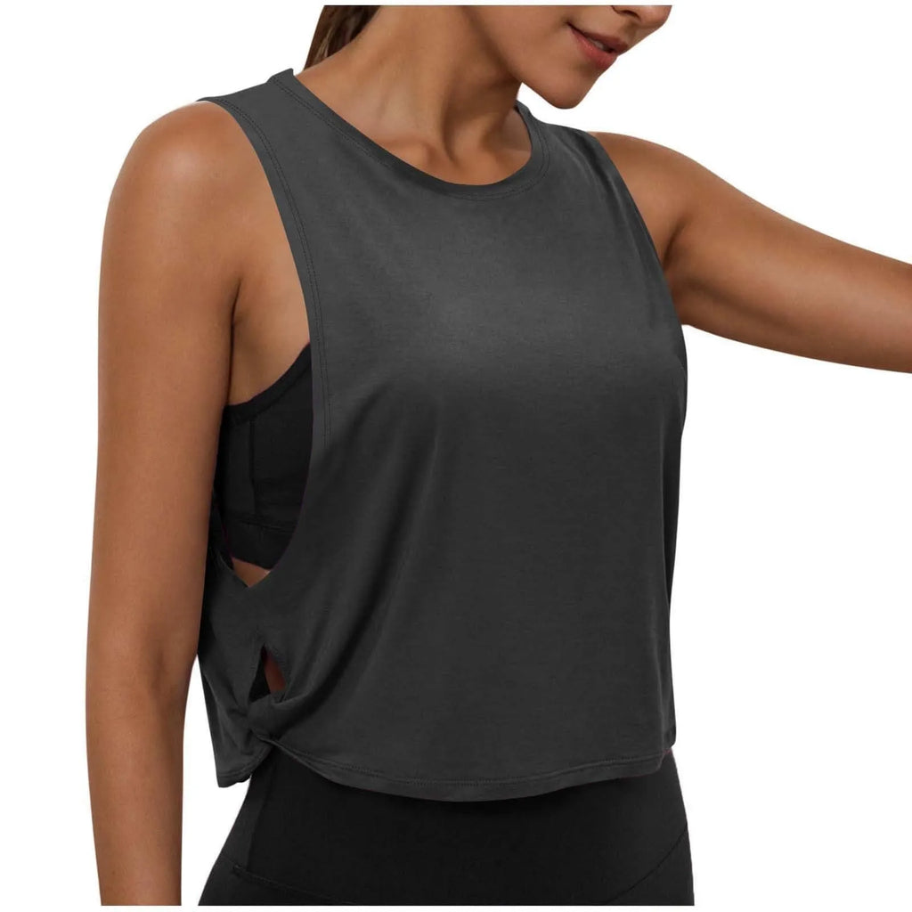 Women'S Fashion Round Neck Yoga Wear Sleeveless Athletic Vest Casual Top Ropa De Mujer Woman Clothes Top Mujer Summer Tops