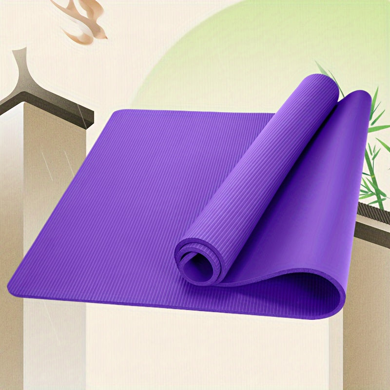 Extra Thick & Wide Non-Slip Yoga Mat - Shock Absorbing, Quiet Fitness Pad for Men & Women - Ideal for Meditation, Jump Rope & Dance Balance