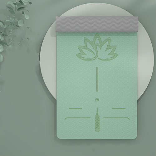 1pc TPE Yoga Mat, Anti-Slip Wide Thick Double-Layer Fitness Mat, Unisex Lotus Position Guide Line, Exercise Equipment, Available in Multiple Colors, 6.0ft*24.02inch*0.6mm or 183*80*12mm