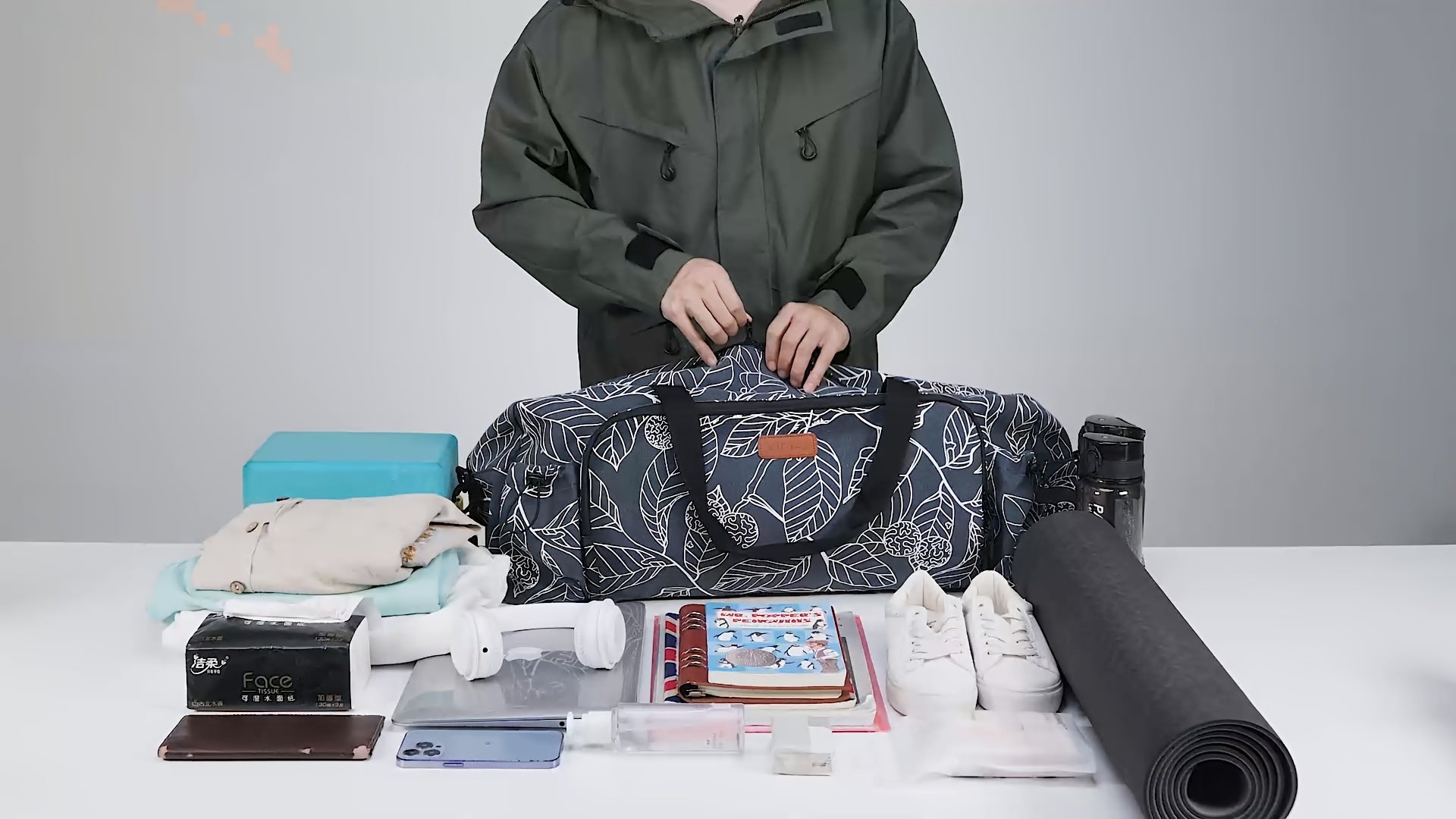 [Durable Gym Bag] Durable, Spacious Unisex Gym Bag with Water Bottle Pocket & Wet Pocket | Yoga Mat Holder Bag - Travel, Swimming, Workout Tote for Men & Women - Airplane Approved