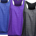 ELESOL Racerback Tank Tops for Women Yoga Athletic Workout Tops Sleeveless Loose Fit Muscle Shirts Activewear 3 Pack