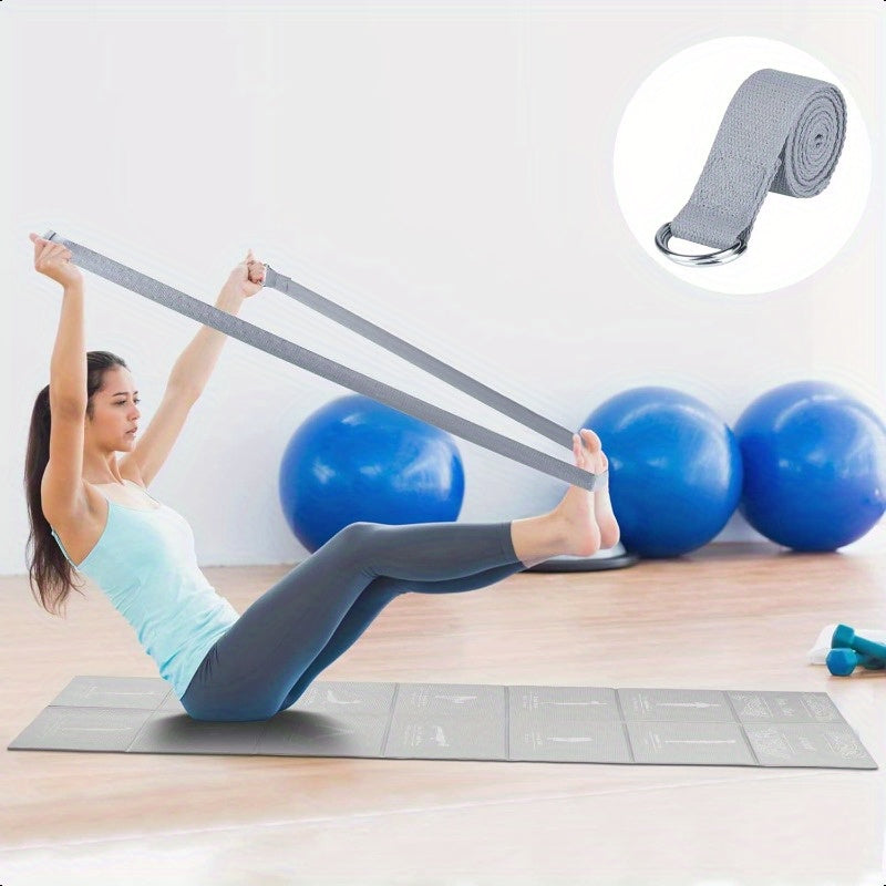 Foldable Yoga Mat for Women Non Slip Exercise Mat for Home Gym 5mm Travel Yoga Mats Set With Stretch Strap for Yoga Pilates and Fitn 68"L x 24"W x 0.2 Inch Thick
