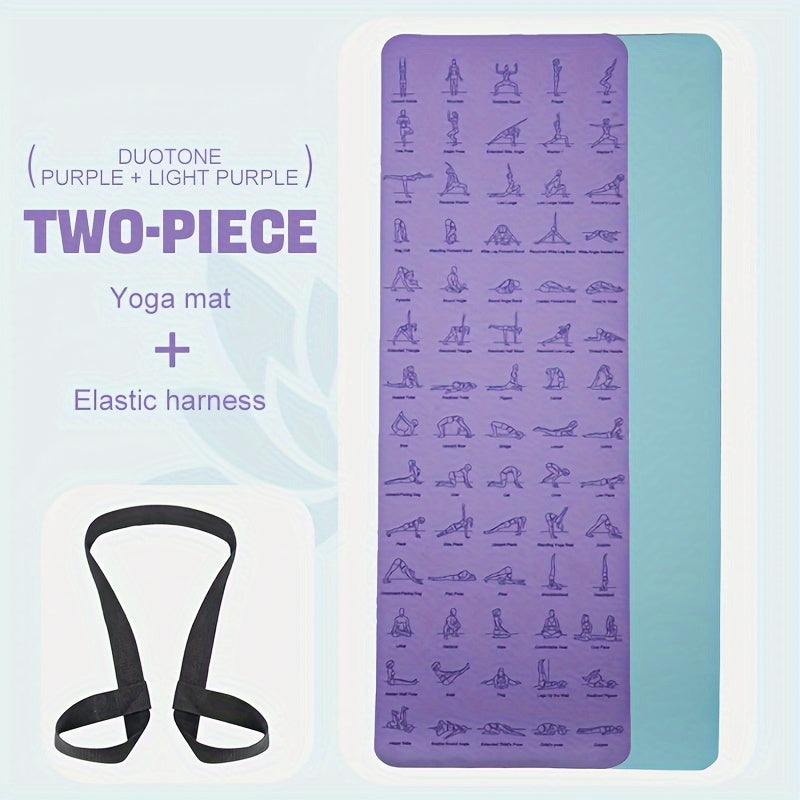 1pc, 6mm Non-slip Yoga Mat, Pilates Mat For Fitness Gymnastics Exercise