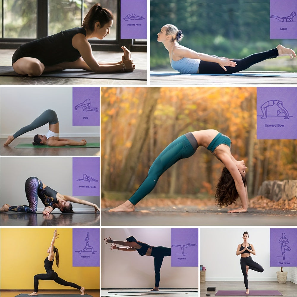 1pc, 6mm Non-slip Yoga Mat, Pilates Mat For Fitness Gymnastics Exercise