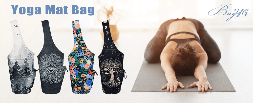 Yoga Mat Bag- Large Opening Long Tote Yoga Mat Carrier Holder Bag with High Quality Wet Zipper Pocket and Drawstring Water Bottle Pocket- Yoga Bag Fit Most Size Mats