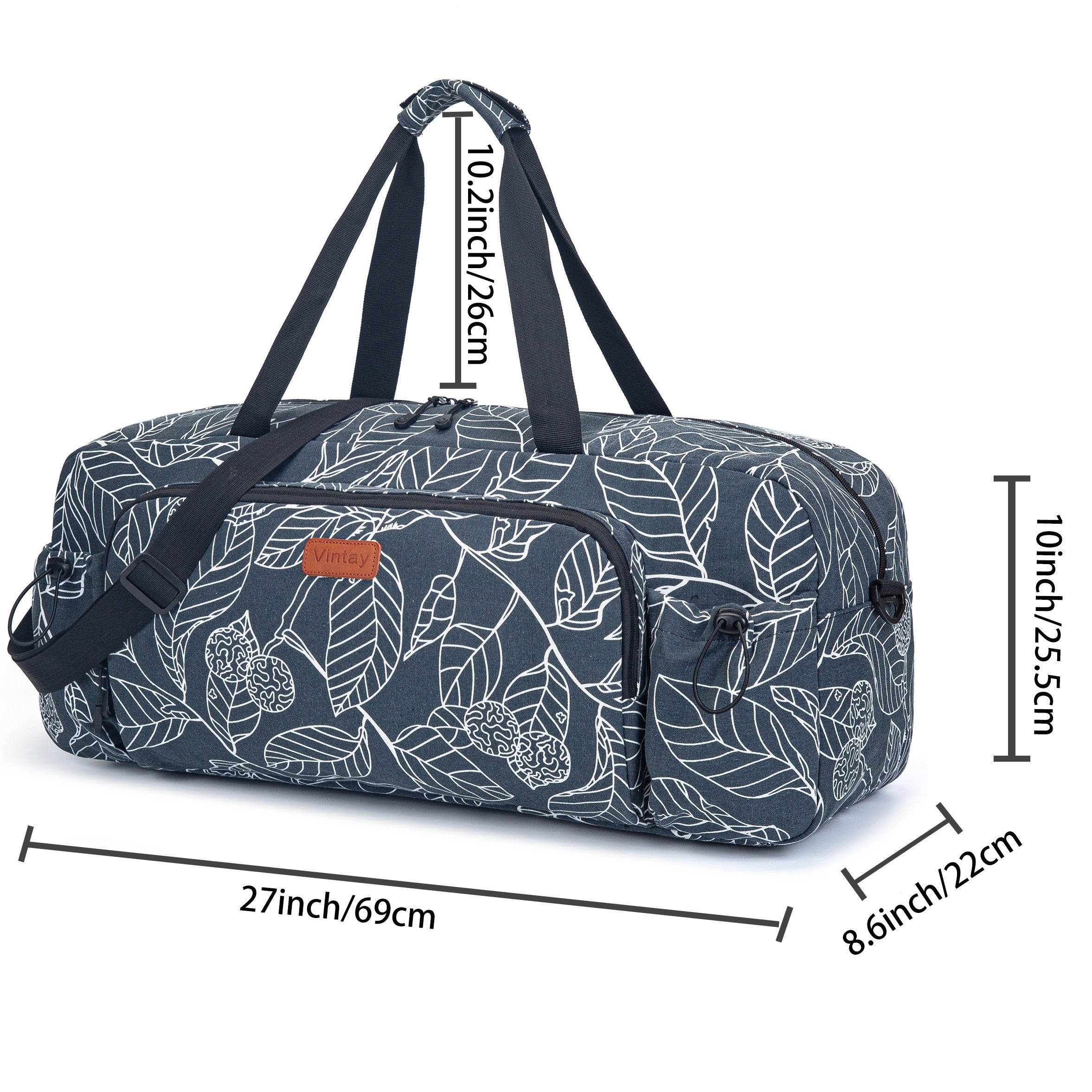 [Durable Gym Bag] Durable, Spacious Unisex Gym Bag with Water Bottle Pocket & Wet Pocket | Yoga Mat Holder Bag - Travel, Swimming, Workout Tote for Men & Women - Airplane Approved