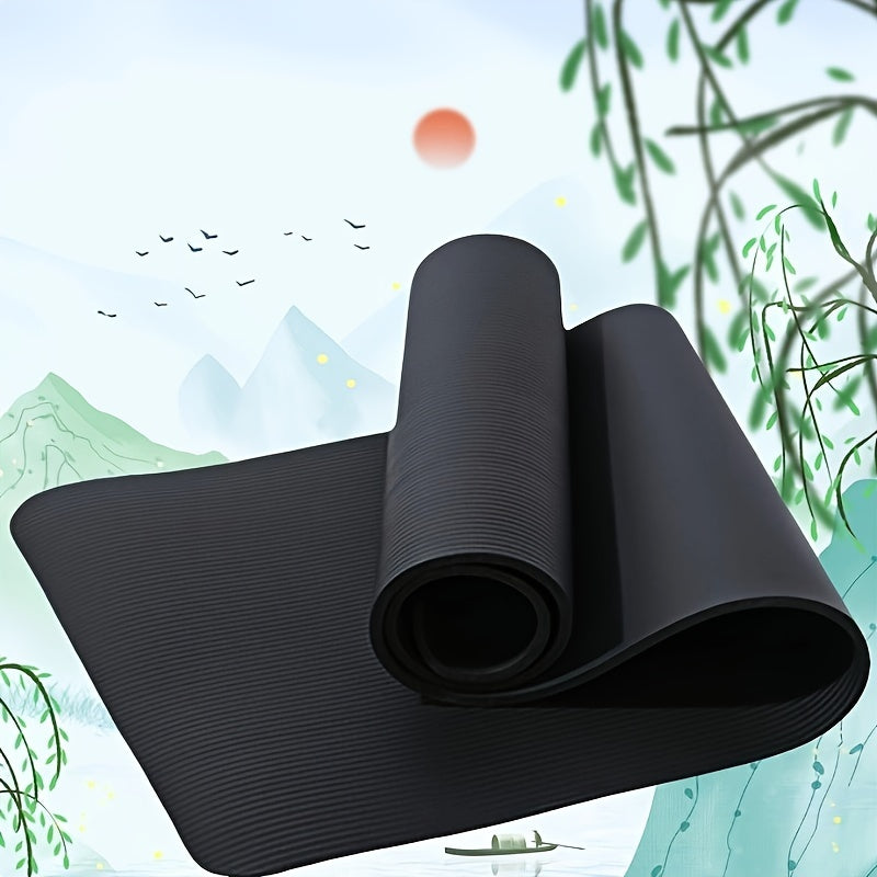 Extra Thick & Wide Non-Slip Yoga Mat - Shock Absorbing, Quiet Fitness Pad for Men & Women - Ideal for Meditation, Jump Rope & Dance Balance